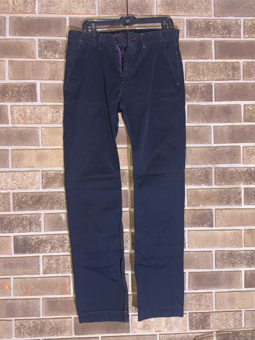 Robert Graham Navy Slim Chinos for Men